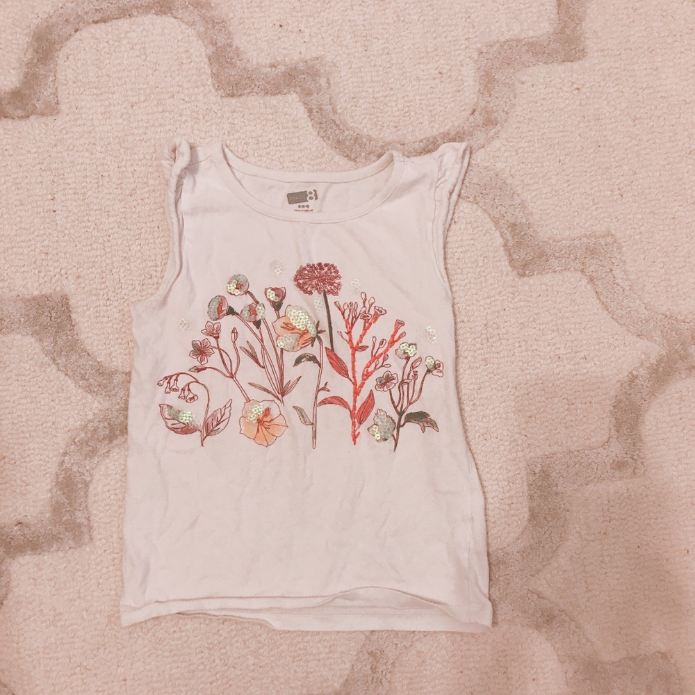 Crazy 8 Ruffle Tank Top with Flower Sequins Kids